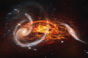 Wall Mural - alien constructed black hole, collage. elements of this image furnished by nasa.