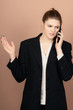 © Akm - a successful business girl in a office