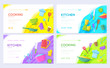 © chocostar - kitchen table brochure card set. cooking in house template of flyear, web banner, ui header, enter site. Layout invintation modern slider