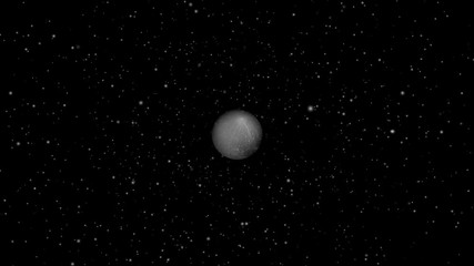 Wall Mural - Travel to Dione rock dark saturn moon zoom in on star field. Contains public domain image by Nasa