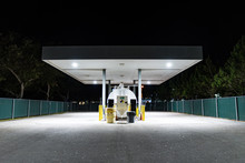 Bright Gas Canopy At Night
