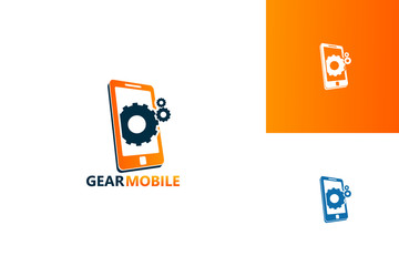 Gear Mobile Logo Template Design Vector, Emblem, Design Concept, Creative Symbol, Icon