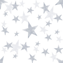 Silver Star Seamless Pattern