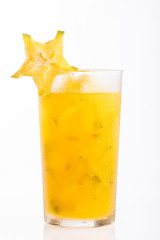 Poster - Glass of carambola juice - Averrhoa carambola