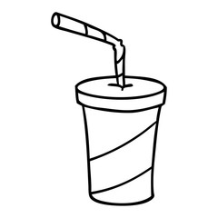 line drawing doodle of fastfood drink