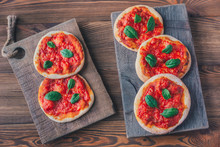 Mini Margherita Pizzas With Red Cheese