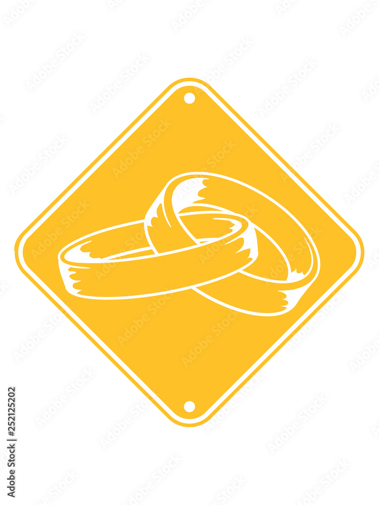 vorsicht achtung gefahr hinweis schild warnung 2 verbundene ringe ...