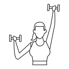 Wall Mural - woman working out in the gym