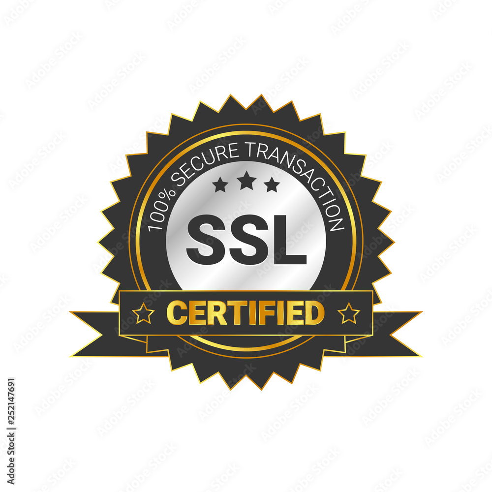 Ssl Protected เวกเตอร์ Stock SSL Certified/certificate 100% secure transaction with ...