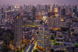 Fototapeta Nowy Jork - Bangkok cityscape Modern building at twilight time,Thailand
