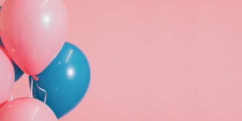 Wall Mural - Pink and blue helium balloons