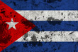 Cuba flag on old wall
