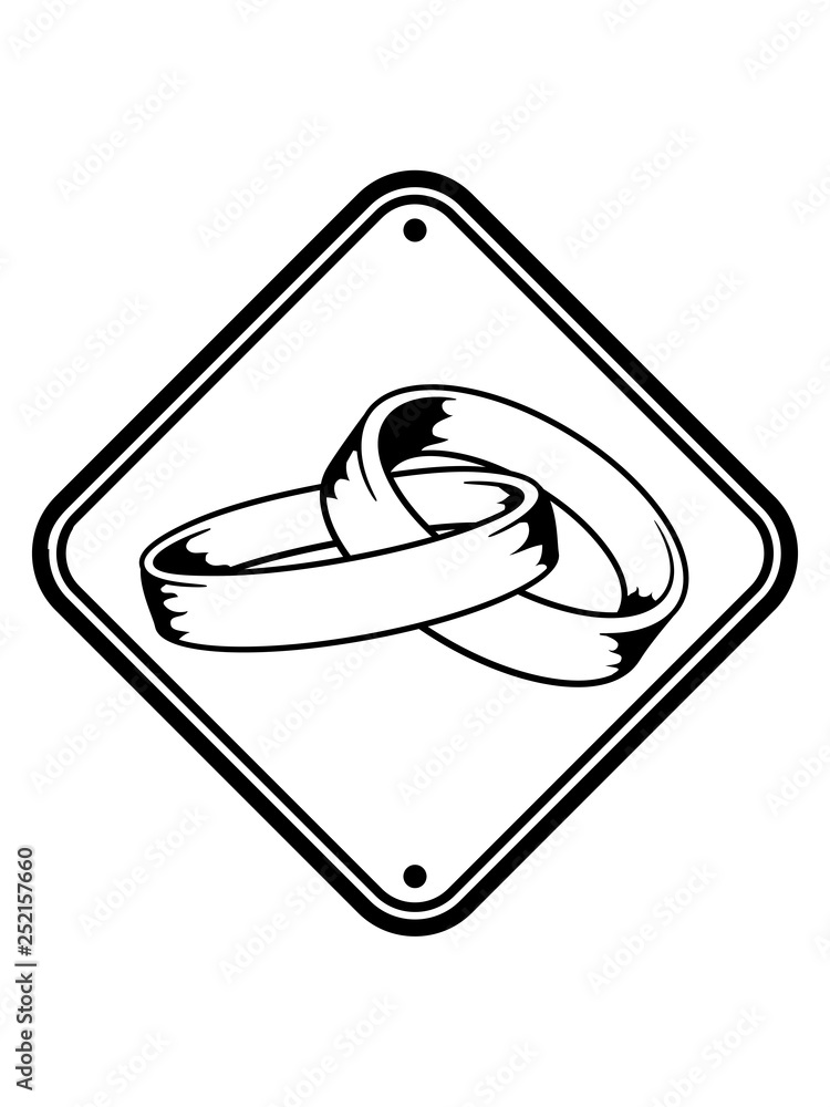 achtung gefahr vorsicht hinweis schild warnung 2 verbundene ringe ...