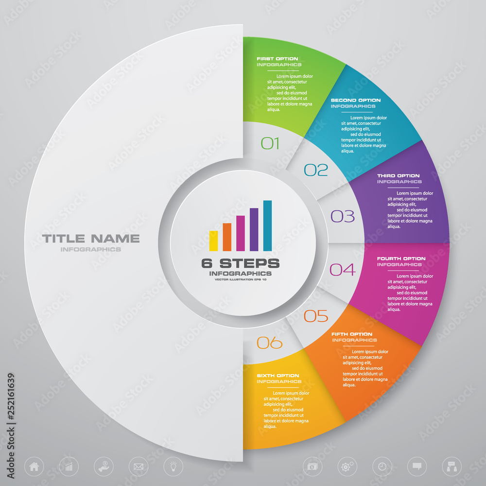 6 steps cycle chart infographics elements. EPS 10. Stock Vector | Adobe ...