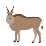 Fototapeta Dinusie - antelope, vector illustration, flat style,