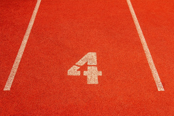 Wall Mural - Red running track Synthetic rubber on the athletic stadium