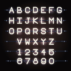 Poster - Neon lights alphabet font