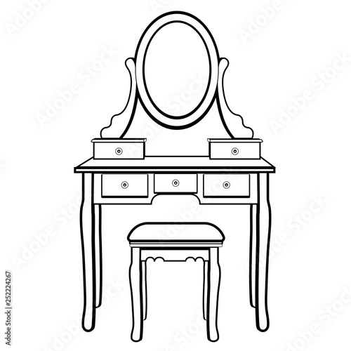 Dressing Table With Mirror Female Boudoir For Applying Makeup