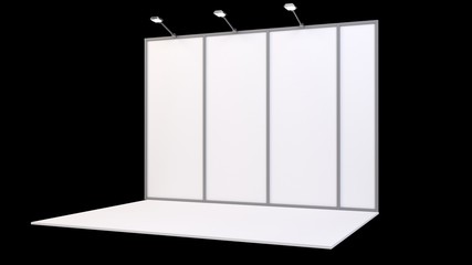 Trade exhibition stand, 3.5x2 meters, 3d render