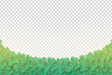 Vector Realistic Isolated Clover Border For Template Decoration And Layout Covering On The Transparent Background. Concept Of Happy St. Patrick's Day.