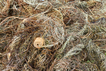 Piled of fishing net background