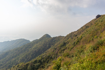 beautiful scene mountain and tree at thong pha phum national park, kanjanaburi, Thailand