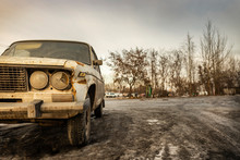 Old Rusty Abandoned VAZ Car