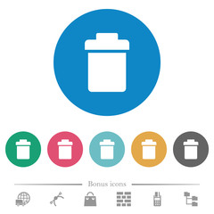 Sticker - Single trash flat round icons