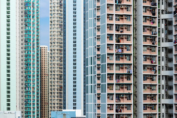 Canvas Print - Hong Kong building facade