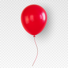 red helium balloon. birthday baloon flying for party.