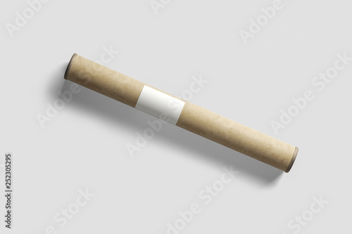 Photographie Paper tube mock-up, blank object for placing your design