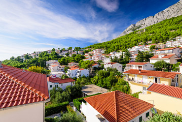 Wall Mural - Baska Voda - a beautiful tourist village on the Adriatic coast, Dalmatia region, Croatia