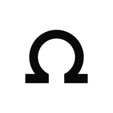 Omega Icon, Omega Symbol. Vector.