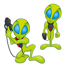 Alien Mascot Green Humanoid