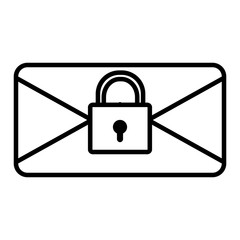 Poster - envelope mail with padlock