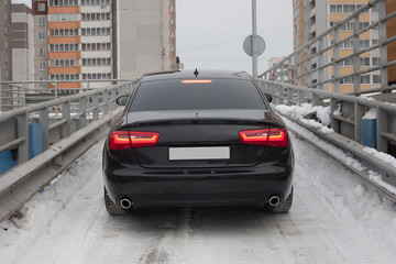 Canvas Print - car in the winter in the multi-storey car park