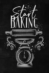 Wall Mural - Poster start baking chalk