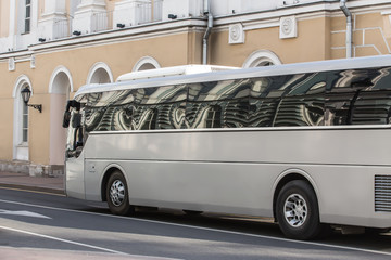 bus in the historic center of the city