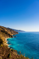 Wall Mural - Coastline from Bluff, View, Rugged Mountains