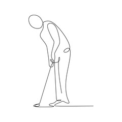 Wall Mural - continuous line drawing of golf player