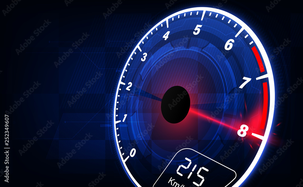 Speedometer Speed Fast Image Speed motion background with fast speedometer car. Racing velocity ...