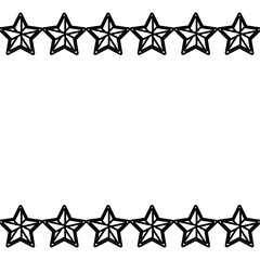 Sticker - Stars frame white background black and white