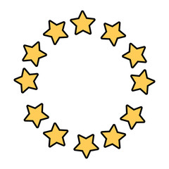 Sticker - Stars round emblem frame