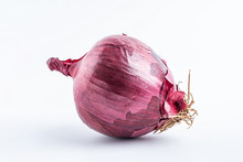 a fresh onion on a white background