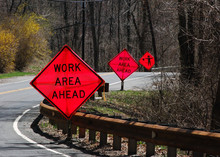 Orange Caution Warning Road Signs