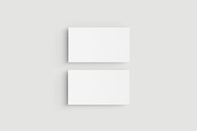 Two Horizontal Business Cards On White Background.Mockup