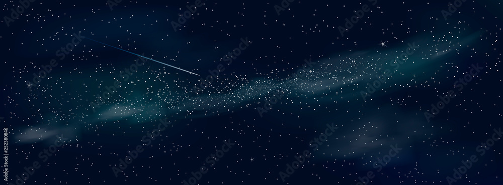 Space.The night starry sky. Space background. Shining stars and nebula - obrazy, fototapety, plakaty 