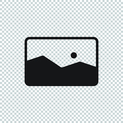 Picture Vector Icon, Black and White Image Element Vector Illustration icon on a transparent background.