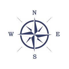 Wall Mural - vector compass flat design simple compass retro or vintage style