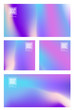 © nastazia - Holographic Vector Background SET. Glitch foil Hologram. Pastel rainbow. Ultraviolet metallic paper. Template for presentation. Cover to web design. Abstract colorful gradient. - Vector